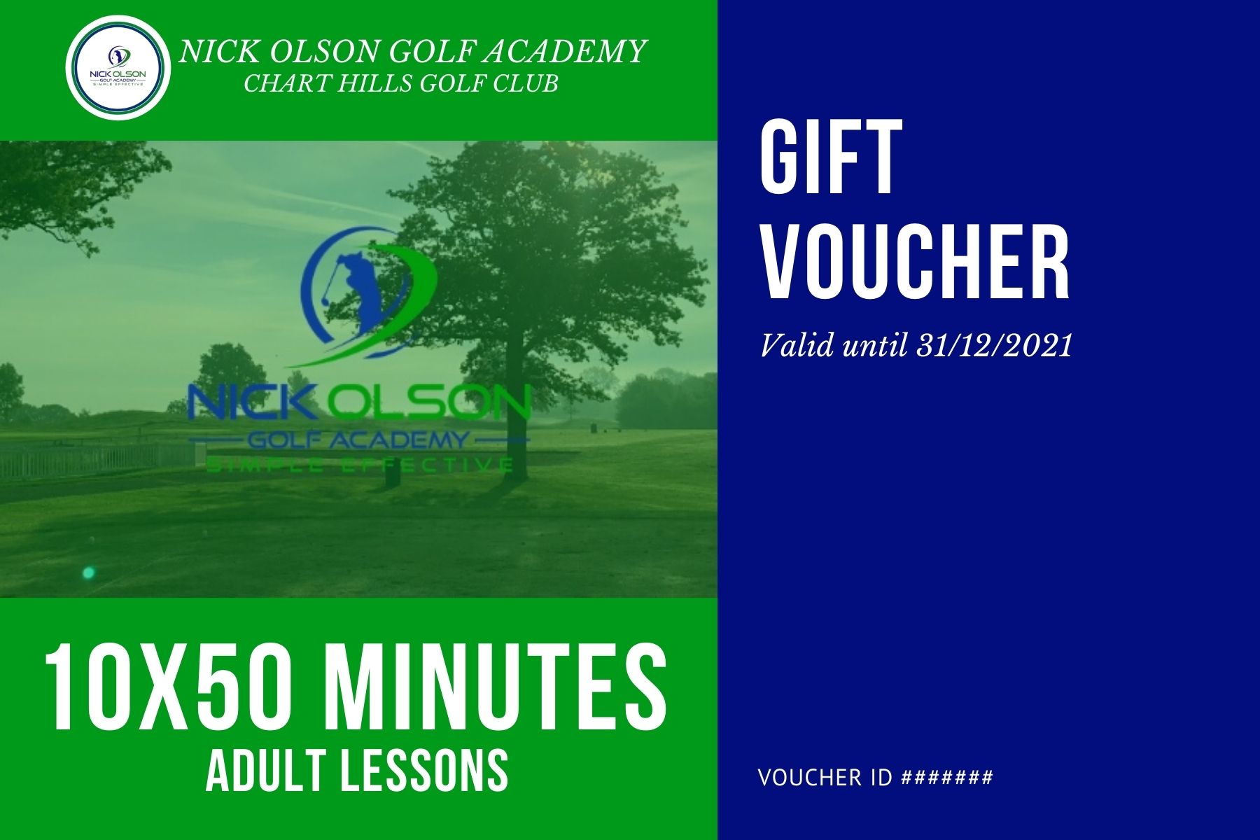 ADULT 10x50 MINUTE GOLF LESSONS
